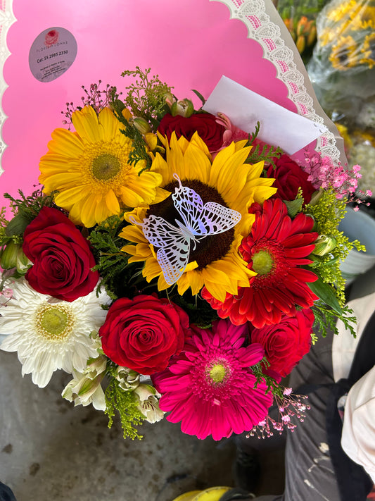 Ramo Girasol y Gerberas.